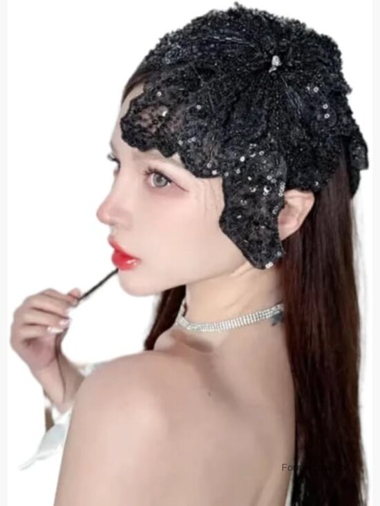 Vintage Fascinator Headpiece with Sparkling Beads for Weddings & Parties main image 4